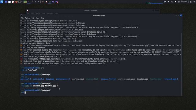 Fixed Error: Warning: the DEPRECATION section in apt-key (8) for details. Kali Linux. Fixed! #viral смотреть онлайн