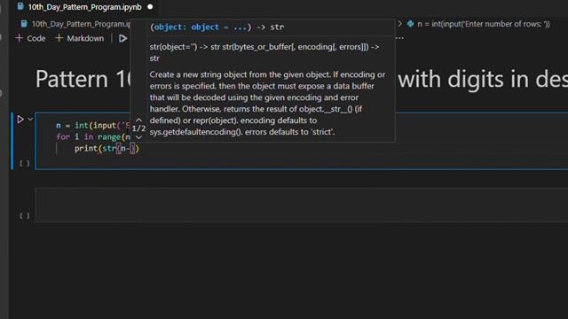 10th day | square pattern with descending order with Python programming смотреть онлайн