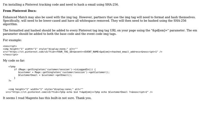 Magento: How to hash email using the SHA-256 algorithm in Magento? смотреть онлайн