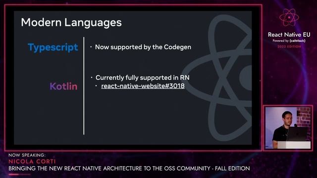 Bringing the New React Native Architecture to the OSS community - N. Corti | React Native EU 2022 смотреть онлайн