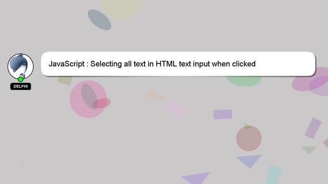 JavaScript : Selecting all text in HTML text input when clicked смотреть онлайн