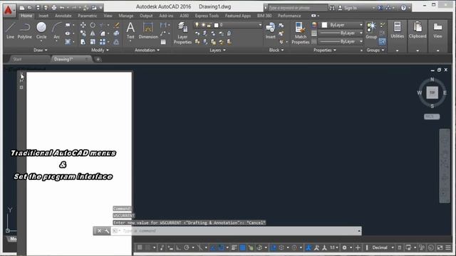 Traditional AutoCAD menus & Reset the program interface смотреть онлайн
