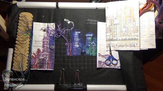 Вышивка крестом. Ночной город. Н 16. Сделай своими руками. Этап 4. Needlework.