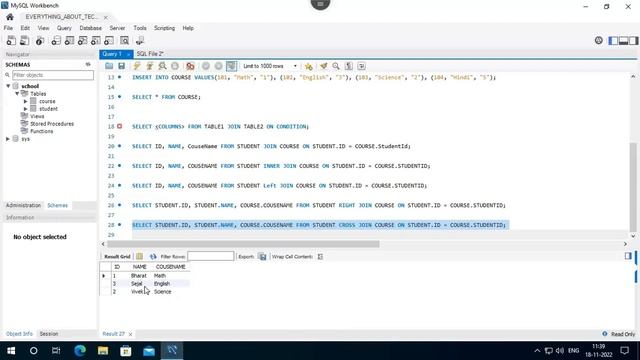 CROSS Join in MySQL смотреть онлайн