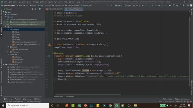 Create Image Slider in Android Studio with Indicators смотреть онлайн
