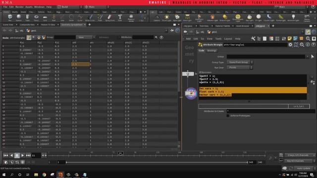 VEX Wrangles in Houdini - Integer, float, vector and variables смотреть онлайн