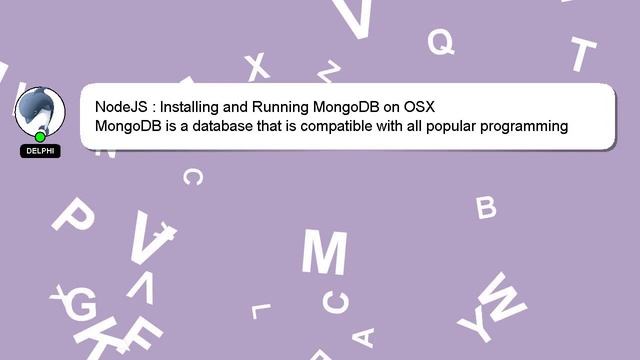 NodeJS : Installing and Running MongoDB on OSX смотреть онлайн