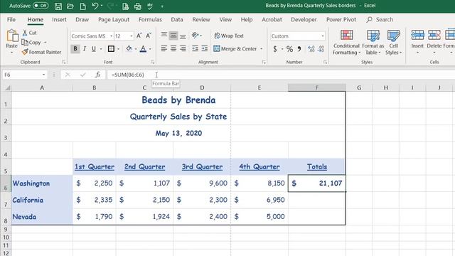 Using the Quick Analysis Tool to Create a SUM function in Excel смотреть онлайн