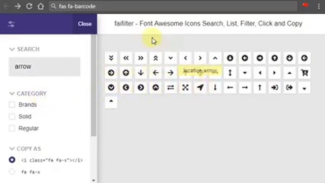 Font Awesome Icons search list filter click and copy смотреть онлайн