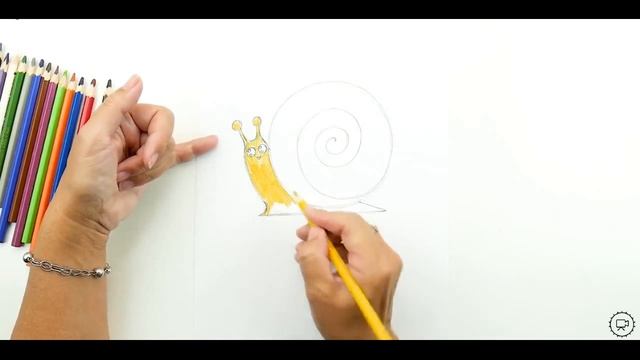 Как нарисовать улитку. Карандаши. Развивающее видео /How to draw a snail. Pencils. Educational vide смотреть онлайн