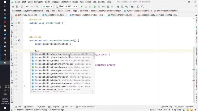 Accessibility Service Example in Android Studio. смотреть онлайн
