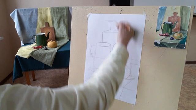 Основы живописи. Тематический натюрморт с предметами быта смотреть онлайн