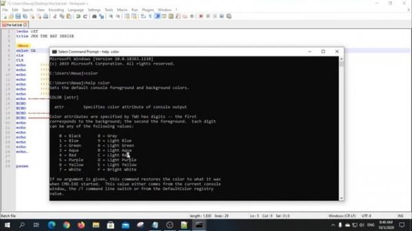 Make Menu Bar on command prompt | bat or cmd file | The Bat Series | Part 1