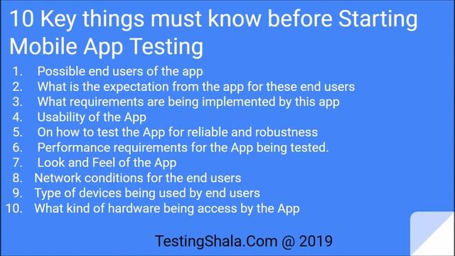 10 key things must know before starting mobile app testing | testingshala | manual testing смотреть онлайн