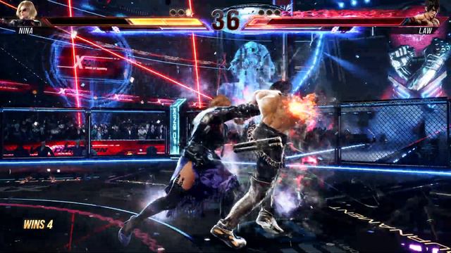 Tekken 8 Gameplay - Nina vs Law in Arena Stage смотреть онлайн
