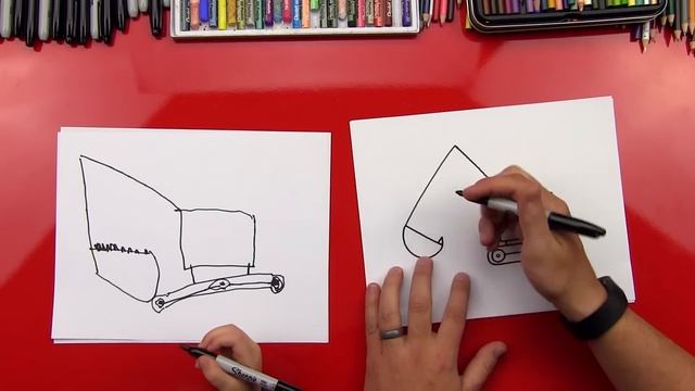 How To Draw An Excavator (for young artists) смотреть онлайн