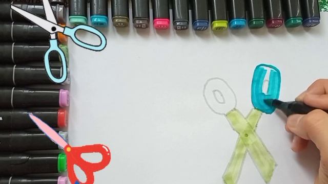 Drawing for children pen | Как можно нарисовать ножницы. смотреть онлайн
