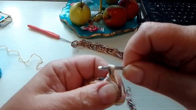 Вязание крючком для начинающих .... ручка для авоськи смотреть онлайн