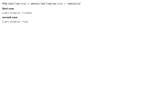 Why can't I pass a regex in @ARGV on the command line? смотреть онлайн