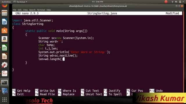 Java:// Java Program to Sort Word in String смотреть онлайн
