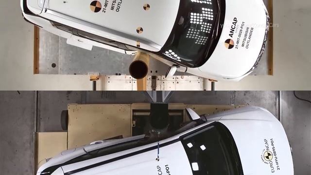 Mitsubishi Outlander vs Hyundai Tucson Crash test смотреть онлайн