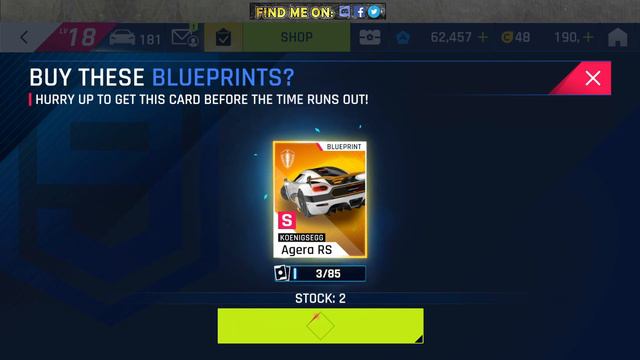 Asphalt 9 | Buying Koenigsegg Agera RS Blueprints - 5/85 | RTG #498 смотреть онлайн