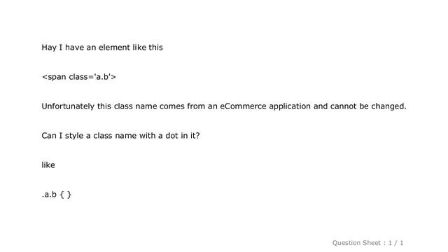 CSS : Styling elements with a dot (.) in the class name смотреть онлайн