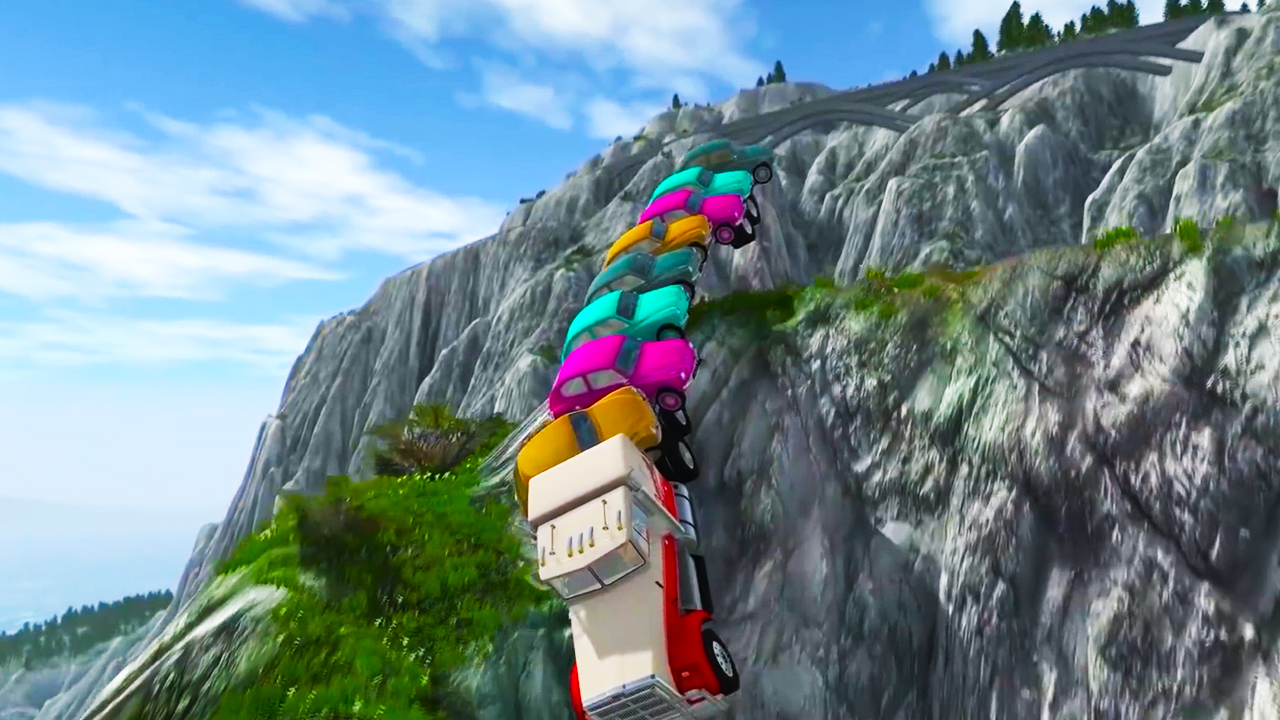 Beamng drive - Падение с обрыва 14 | HITGAMEZ