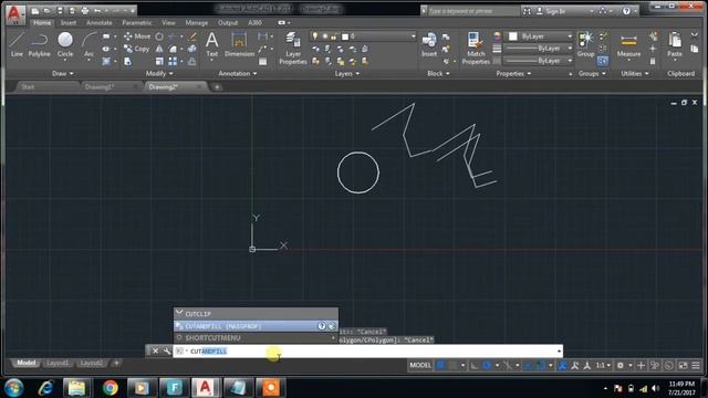 Use Trim, Move , cut Copy Mirror commands in AutoCAD 2017 Lt смотреть онлайн