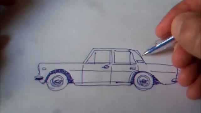 #Как рисовать Жигули шариковой ручкой смотреть онлайн