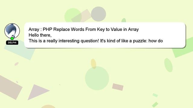 Array : PHP Replace Words From Key to Value in Array смотреть онлайн