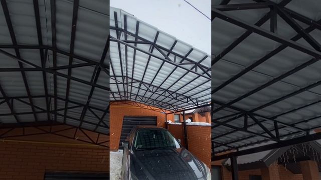 Навес из металлочерепицы