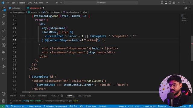 React JS Interview Questions ( Stepper ) - Frontend Machine Coding Interview Experience смотреть онлайн