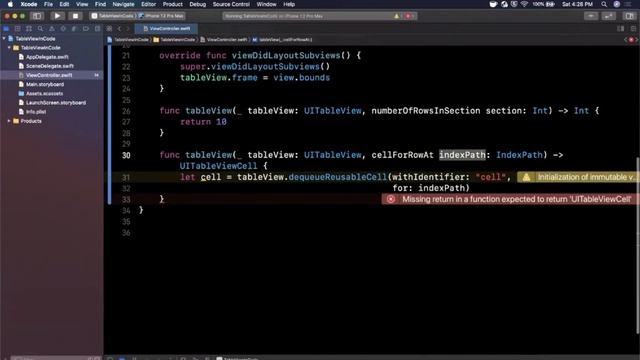 Create TableView Programmatically (Swift 5, Xcode 12, iOS) - iOS Development смотреть онлайн