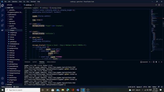 Crasher - Two player race game made with python pygame (With Difficulty setting) смотреть онлайн
