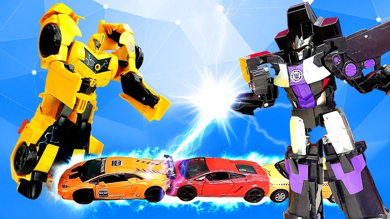 Игры с Трансформерами - Автобот Бамблби против машин Десептиконов! - Сборник видео игры битвы смотреть онлайн