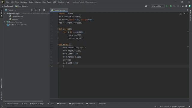 Draw heart shape in python | turtle | turtle graphics #7 #python смотреть онлайн
