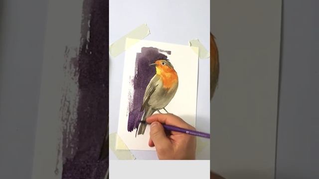 Птичка акварелью смотреть онлайн