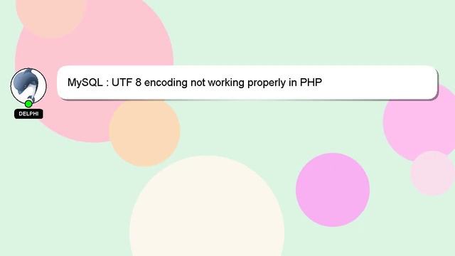 MySQL : UTF 8 encoding not working properly in PHP смотреть онлайн