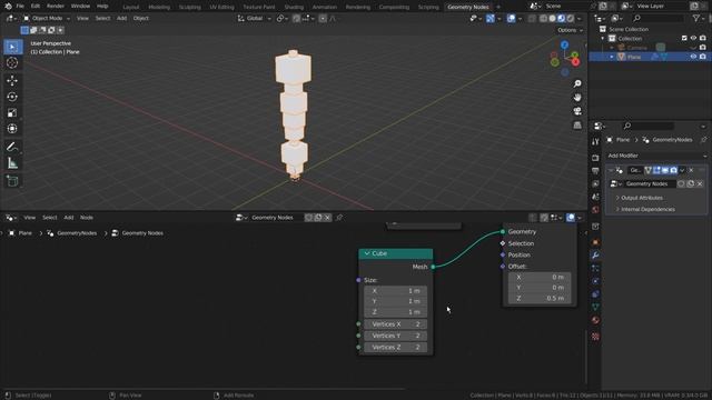 Geometry Nodes - How to stack meshes смотреть онлайн