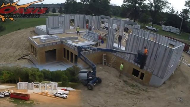 Готовые проекты домов Радослав, сборка дома в США из несущих термопанелей смотреть онлайн