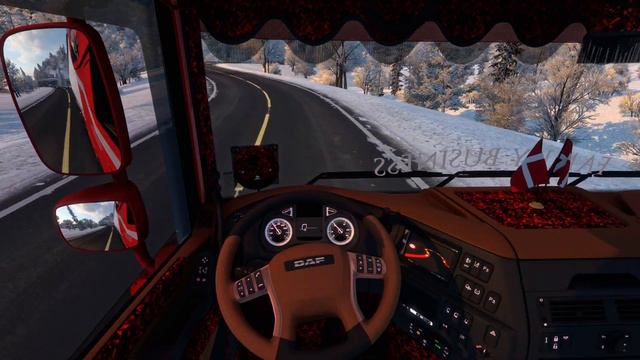 EARLY MORNING DAF TRUCK DRIVE IN NORWAY IN ETS 2 WITH PNG WINTER EXPERIENCE GRAPHICS ON смотреть онлайн