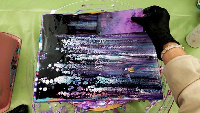 (262) Lavender & Turquoise Swipe - Acrylic Pouring смотреть онлайн