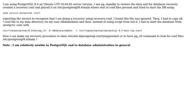 Databases: PostgreSQL on Ubuntu - Using conf files for recovery смотреть онлайн