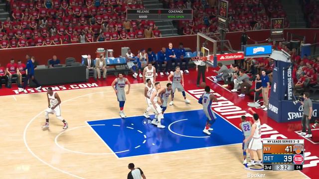 NBA 2K18 PS4 KNICKS MYGM PLAYOFFS R1G4 - PISTONS CHEATING THE SWEEP, GLITCHED TIMEOUT WTF!!! (EP.23 смотреть онлайн