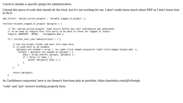 Wordpress: Disable plugin for administrator смотреть онлайн