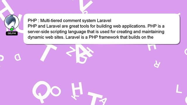 PHP : Multi-tiered comment system Laravel смотреть онлайн