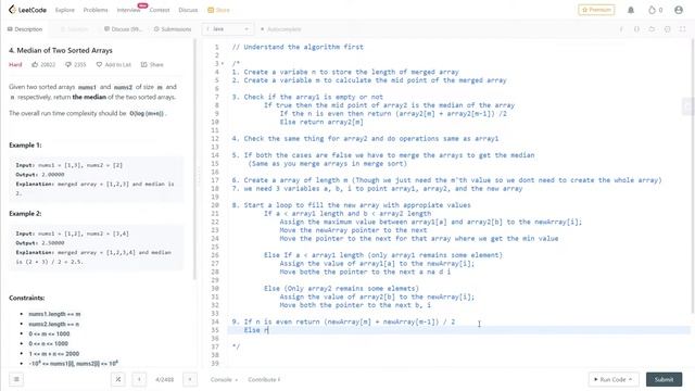 4. Median of Two Sorted Arrays - Leetcode | Java & C++ | Hard | Algorithm | DSA смотреть онлайн