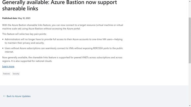 Azure Bastion support for shareable links enters... - Azure Daily Minute Podcast - 16-MAY-2023 смотреть онлайн