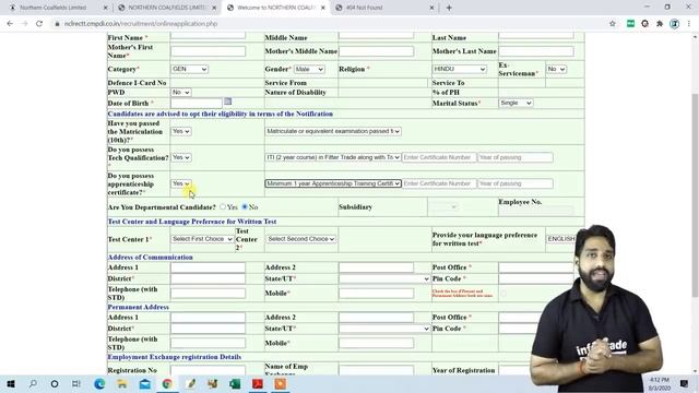 NCL Form Fillup 2020 || Step By Step || Northern Coalfields Registration Process смотреть онлайн